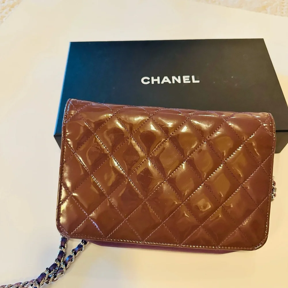 Chanel Quilted Burgundy Wallet On Chain - Picture 7 of 16